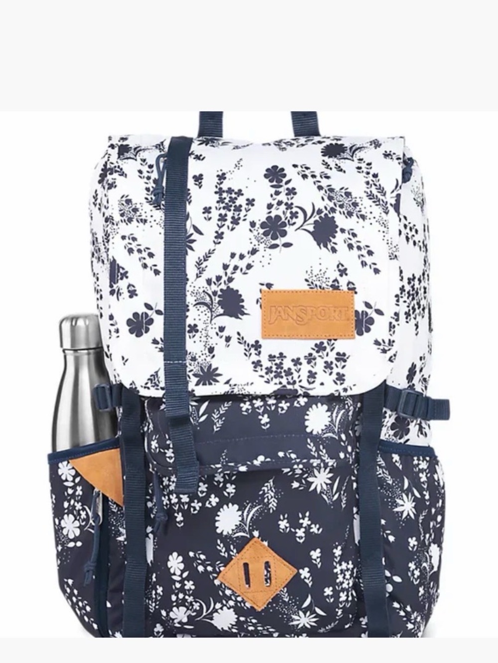 JanSport Floral Navy & White Hatchet Backpack